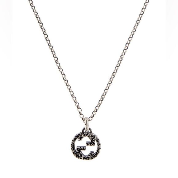 Gucci Interlocking G Arabesque Silver Pendant Necklace - Picture 1 of 11